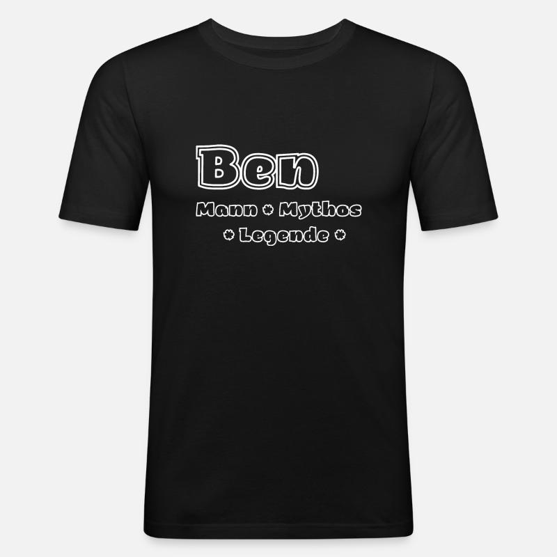 Ben - Mann, Mythos, Legende - Männer Slim Fit T-Shirt - Schwarz
