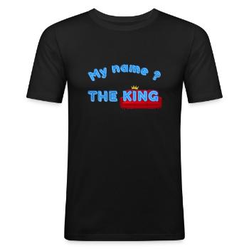 le design des rois - T-shirt près du corps Homme - noir - Devant - Nik (191cm)