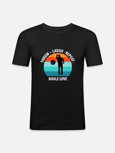 Boule Petanque Boccia Boules - Men's Slim Fit T-Shirt - black