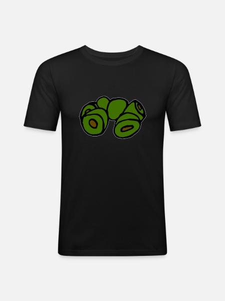 Green Olives - Men's Slim Fit T-Shirt - black