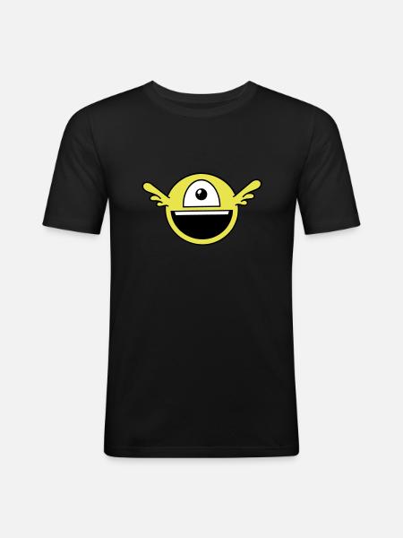 Funny one-eyed alien - Men's Slim Fit T-Shirt - black