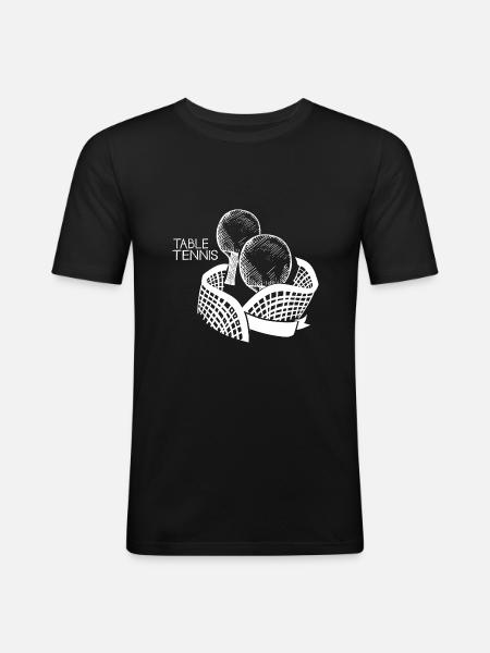 table tennis - Men's Slim Fit T-Shirt - black