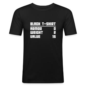 Gaming Gamer Jeux Jeux de Jeux Rétro Geschenk - T-shirt près du corps Homme - noir - Devant - Nik (191cm)