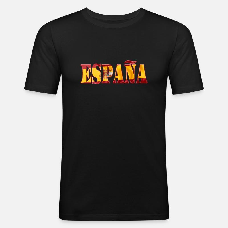 Spanien - Männer Slim Fit T-Shirt - Schwarz