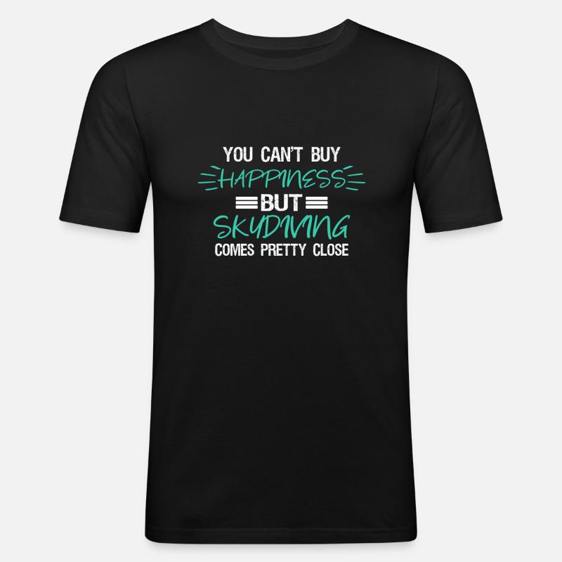 Skydive - Männer Slim Fit T-Shirt - Schwarz