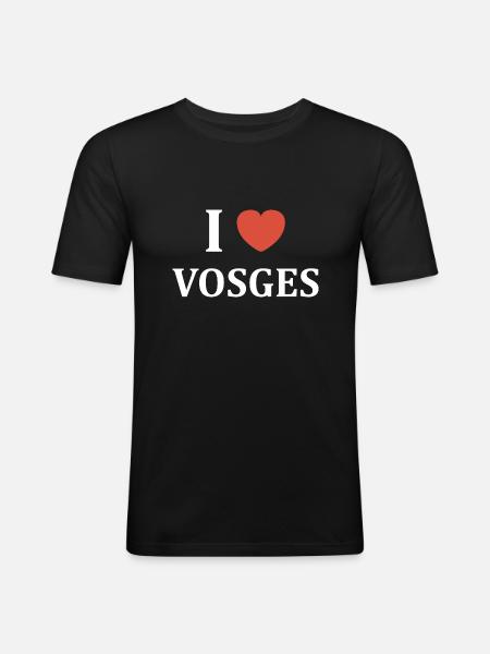 i love vosges - T-shirt près du corps Homme - noir