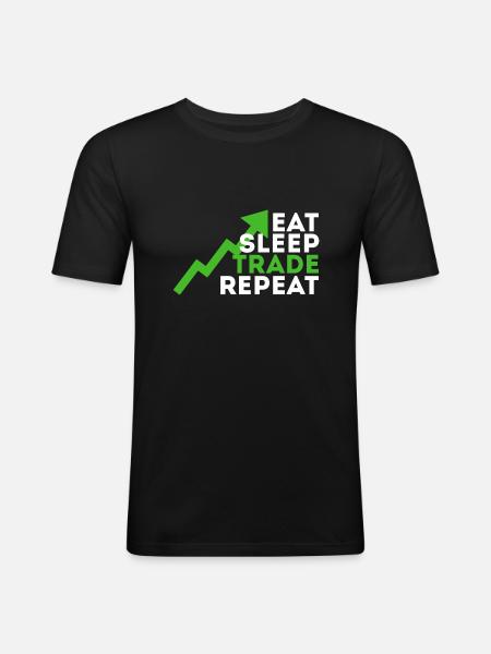 Eat Sleep Trade Repeat - Men's Slim Fit T-Shirt - black