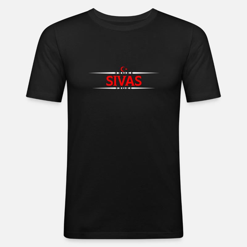 Sivas - Männer Slim Fit T-Shirt - Schwarz