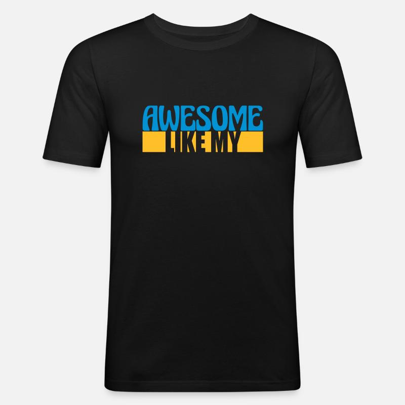 Template Vorlage Awesome Like - Männer Slim Fit T-Shirt - Schwarz
