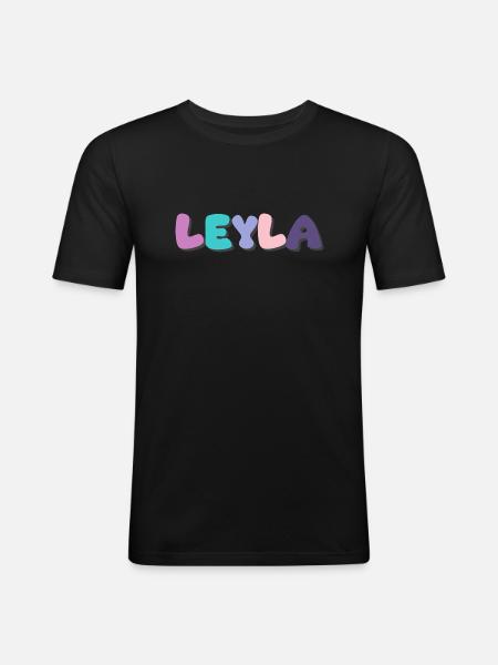 Name - Leyla - Männer Slim Fit T-Shirt - Schwarz