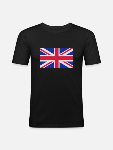 Royaume-Uni Drapeau (Union Jack) - T-shirt près du corps Homme - noir