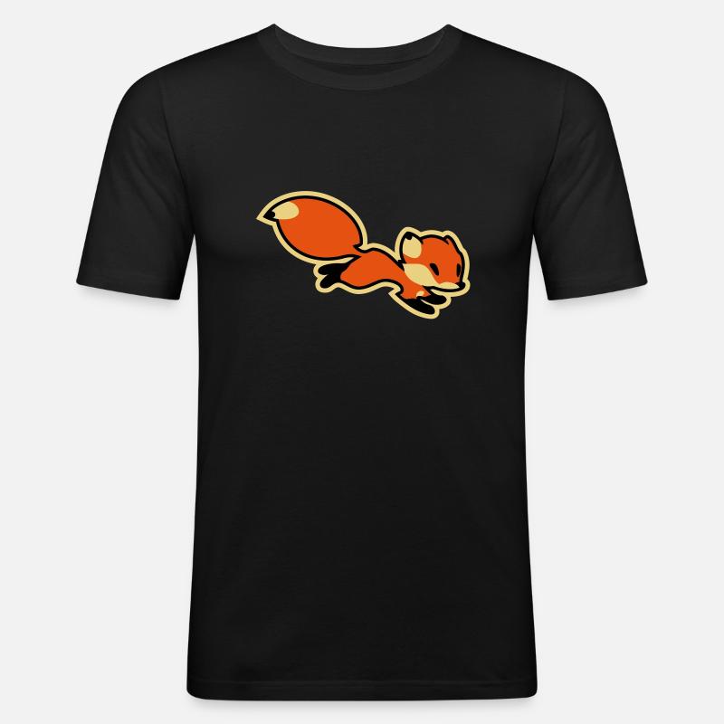 Fox - Männer Slim Fit T-Shirt - Schwarz