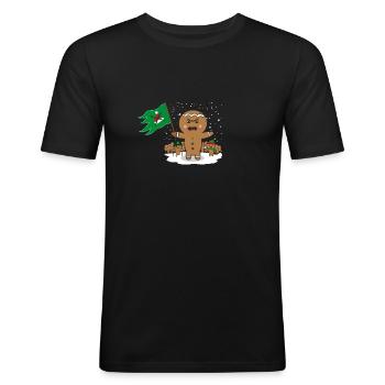 Lebkuchen Revolution Anti Weihnachten Geschenk - Männer Slim Fit T-Shirt - Schwarz - Vorne - Nik (191cm)
