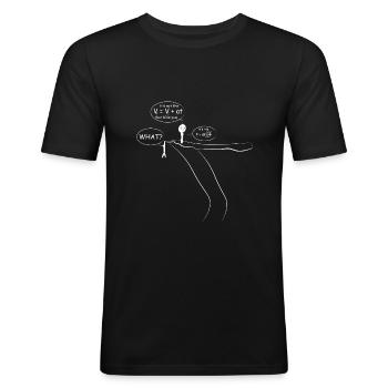 Physik kentische Energie - Männer Slim Fit T-Shirt - Schwarz - Vorne - Nik (191cm)