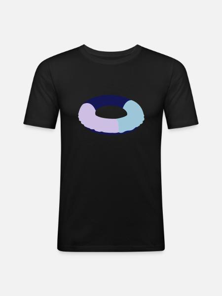 schwimmring - Männer Slim Fit T-Shirt - Schwarz