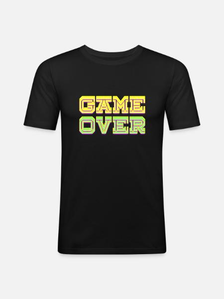 Neon-finished game - Men's Slim Fit T-Shirt - black