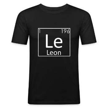 Leon Name Chemie Elemente Männer Namen - Männer Slim Fit T-Shirt - Schwarz - Vorne - Nik (191cm)