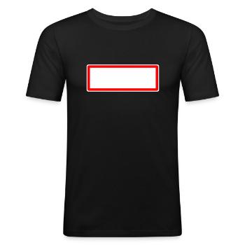 panneaux ville - T-shirt près du corps Homme - noir - Devant - Nik (191cm)