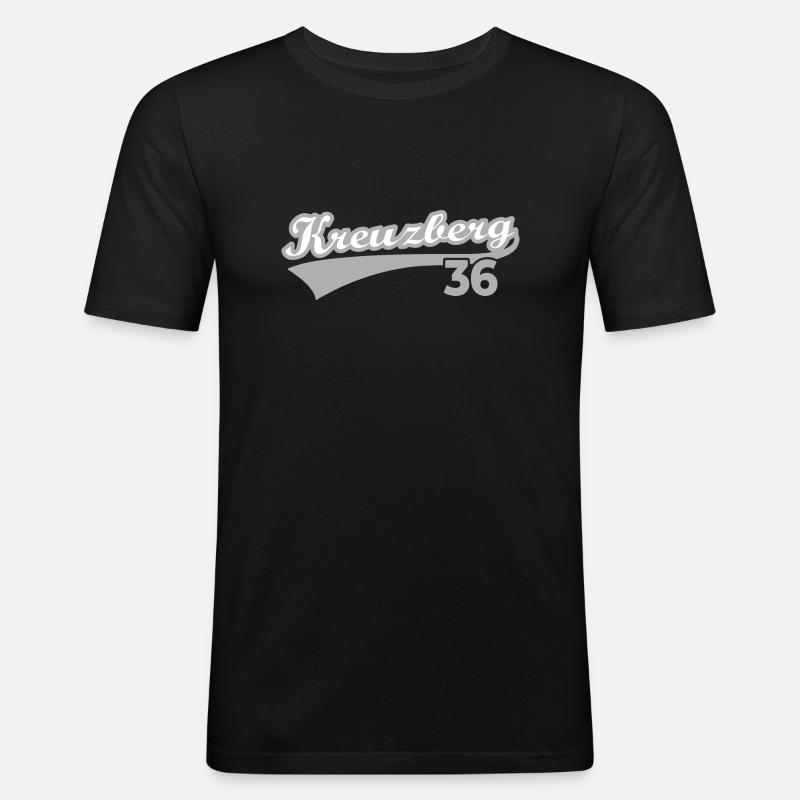 Kreuzberg 36 Berlin - Männer Slim Fit T-Shirt - Schwarz
