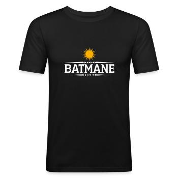 Batmane - Männer Slim Fit T-Shirt - Schwarz - Vorne - Nik (191cm)