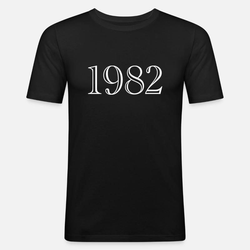 1982 - Geschenk geboren 1982 - Männer Slim Fit T-Shirt - Schwarz