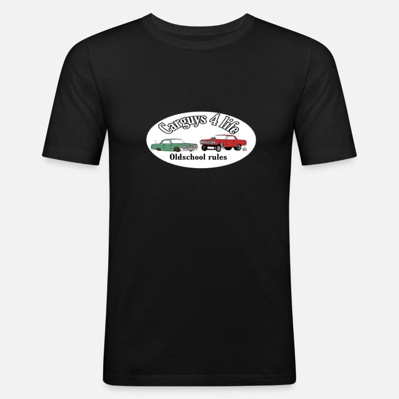 Carguys 4 life - Männer Slim Fit T-Shirt - Schwarz