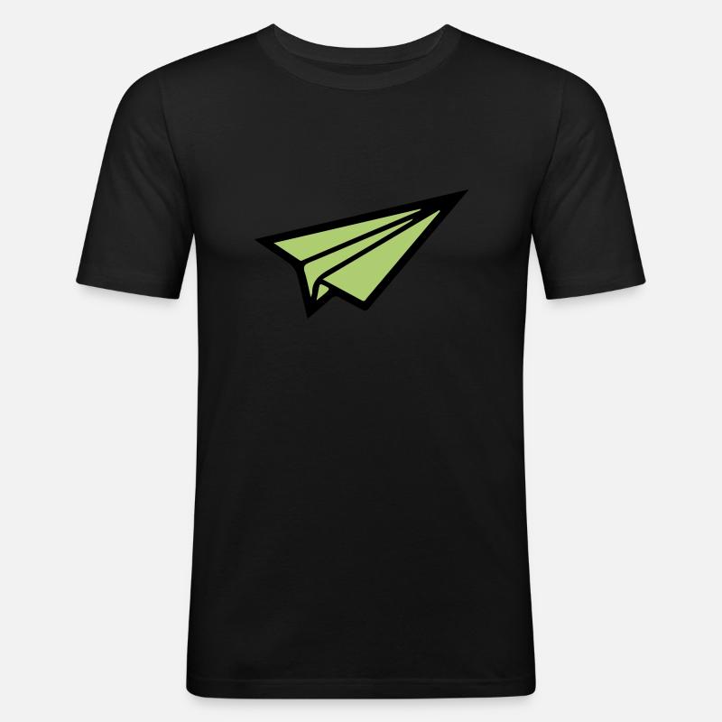 papierflieger 02 - Männer Slim Fit T-Shirt - Schwarz