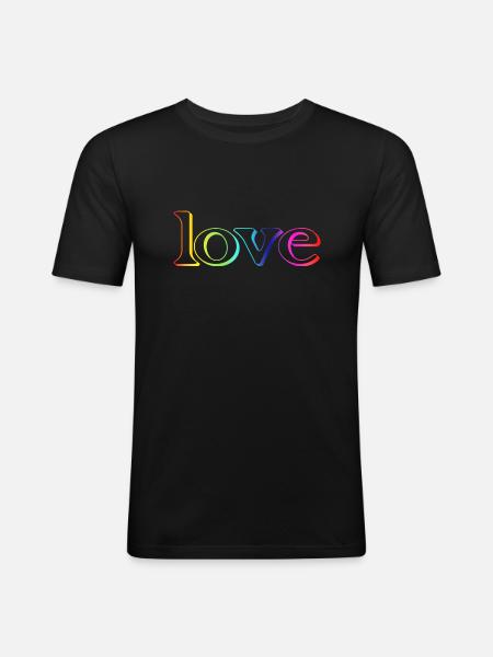 Amour - T-shirt près du corps Homme - noir