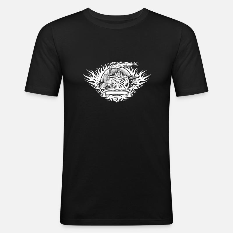 Tractor Pulling Logo - Men's Slim Fit T-Shirt - black