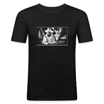 Hunting - Men's Slim Fit T-Shirt - black - Front - Nik (191cm)