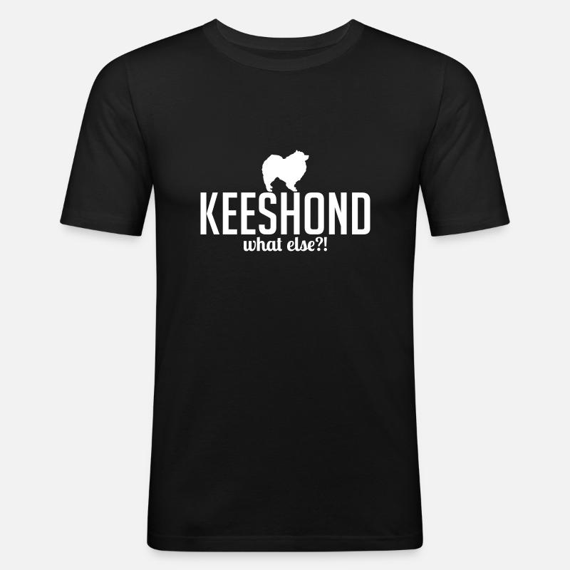 KEESHOND what else - Männer Slim Fit T-Shirt - Schwarz
