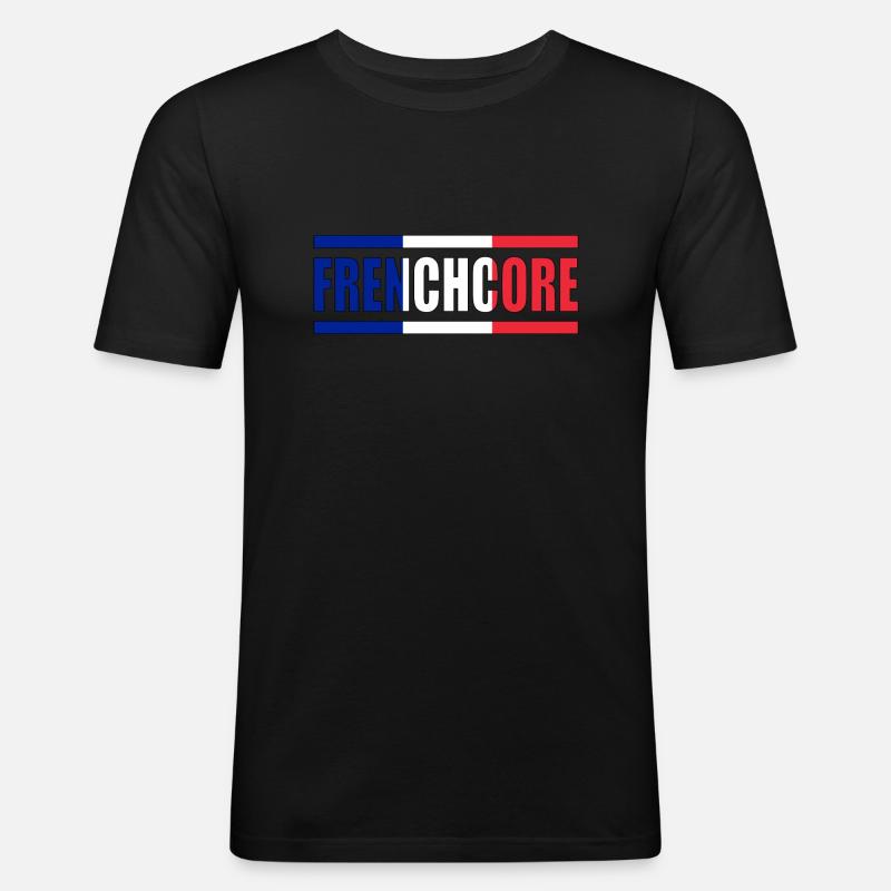 Frenchcore - Männer Slim Fit T-Shirt - Schwarz