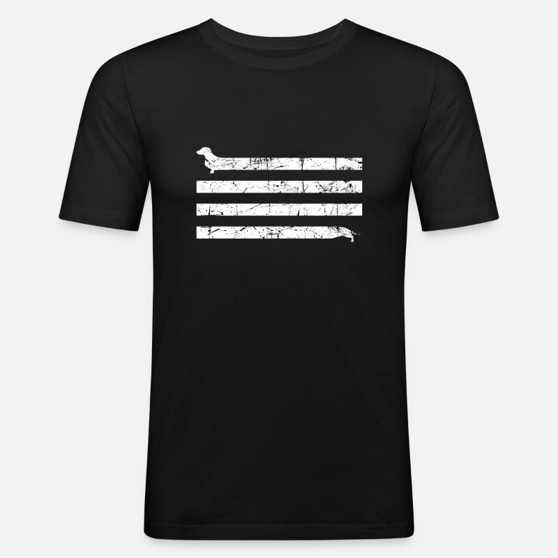 dachshund stretch teckel dachshund - Men's Slim Fit T-Shirt - black