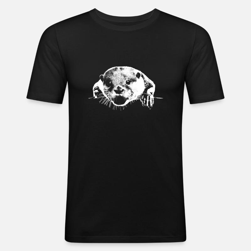 Otter - Männer Slim Fit T-Shirt - Schwarz