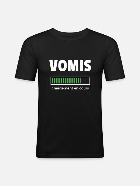 vomis chargement en cours - T-shirt près du corps Homme - noir