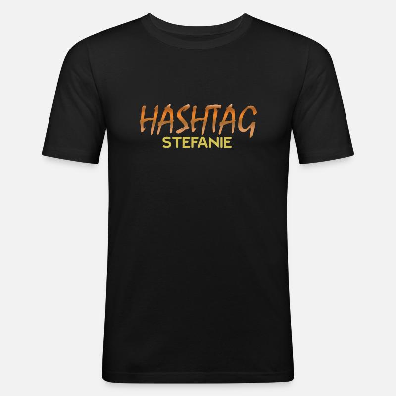 Stefanie - Männer Slim Fit T-Shirt - Schwarz