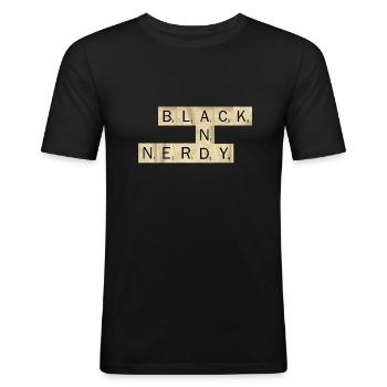 Black and Nerdy - Men's Slim Fit T-Shirt - black - Front - Nik (191cm)