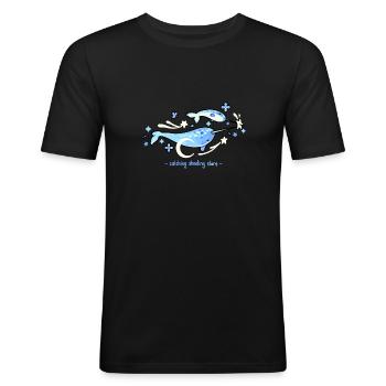 Catching shooting stars - Men's Slim Fit T-Shirt - black - Front - Nik (191cm)