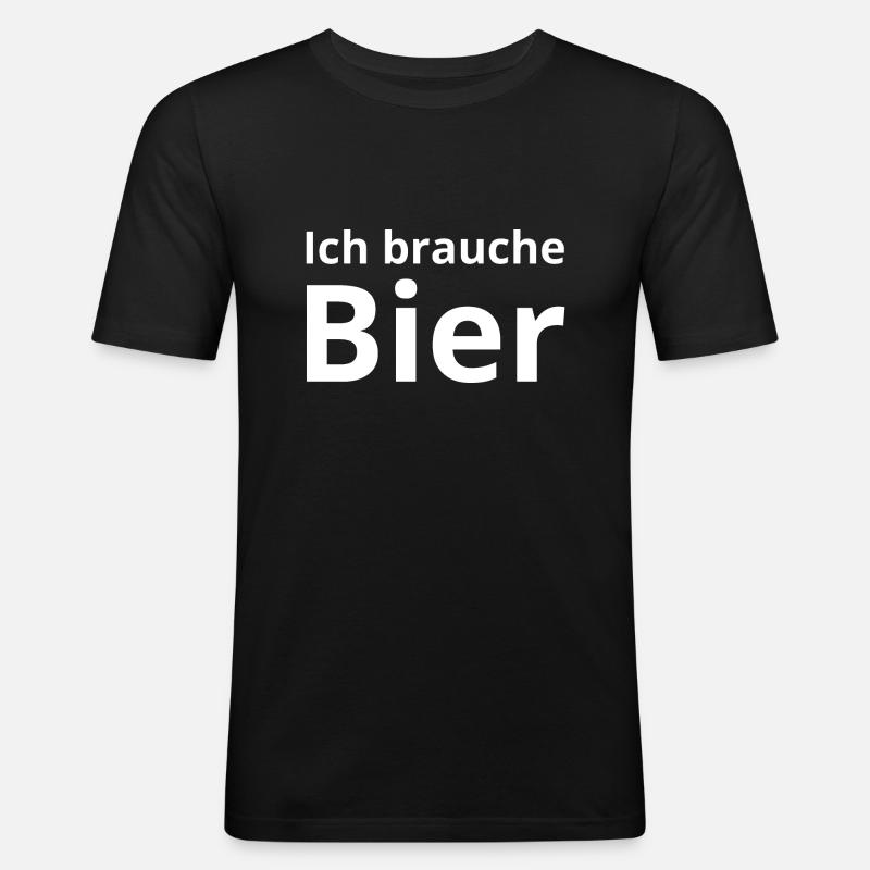 Bier - Männer Slim Fit T-Shirt - Schwarz