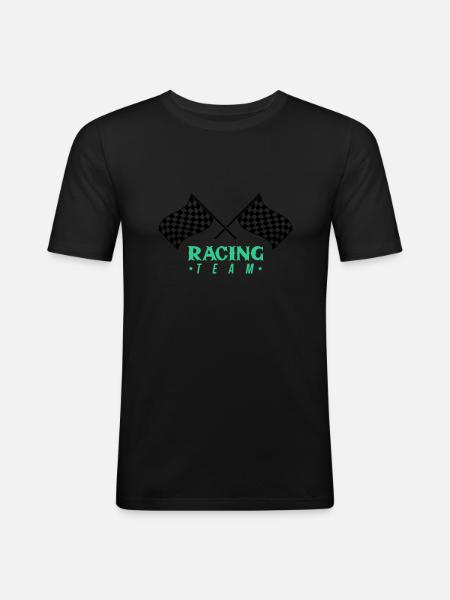 Racing Flag Team - Men's Slim Fit T-Shirt - black
