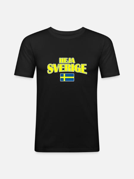Heja Sverige - Men's Slim Fit T-Shirt - black