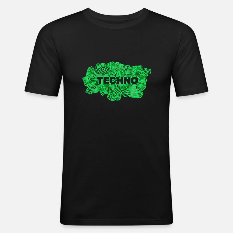 Techno Techno - T-shirt près du corps Homme - noir