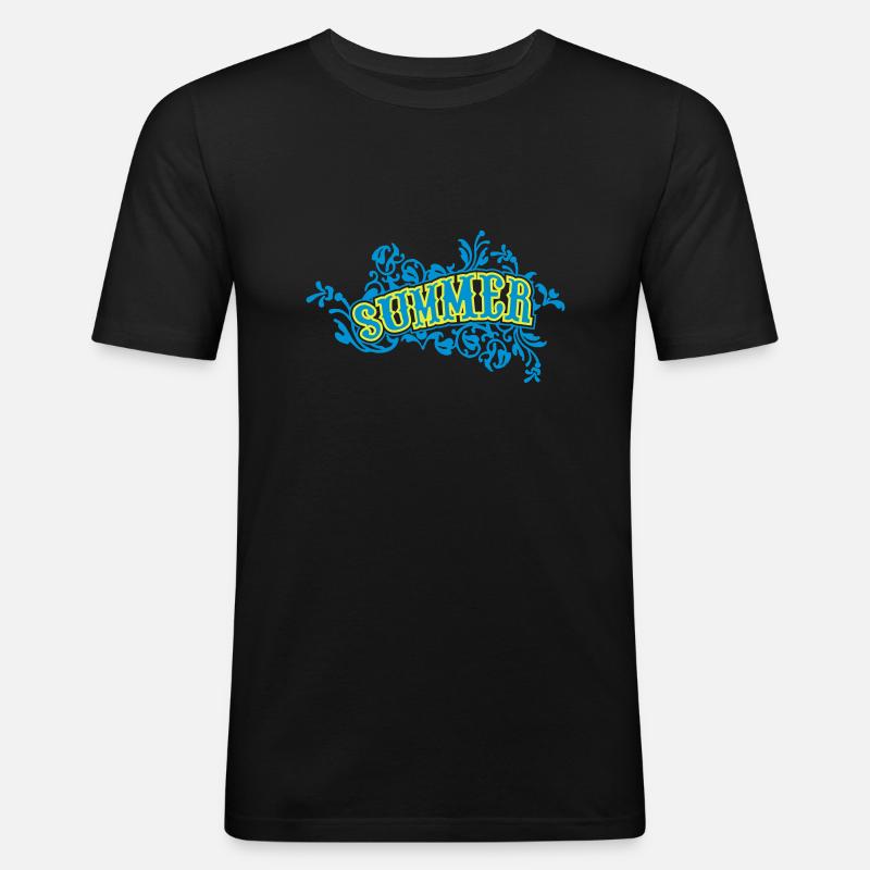 summer - Männer Slim Fit T-Shirt - Schwarz