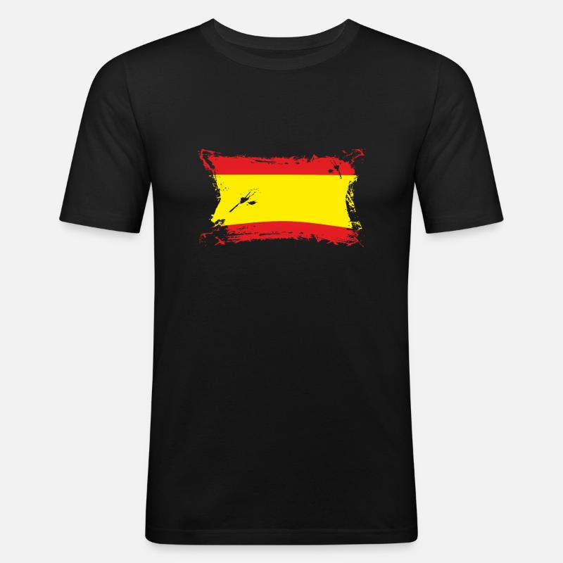 España / Spanien / Spanish Flag - Männer Slim Fit T-Shirt - Schwarz
