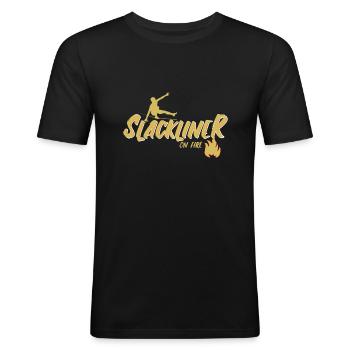 Slackline - Men's Slim Fit T-Shirt - black - Front - Nik (191cm)