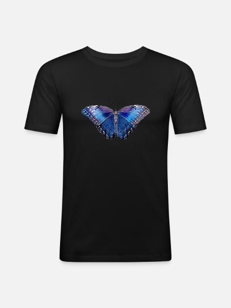 Butterfly - blue - Men's Slim Fit T-Shirt - black