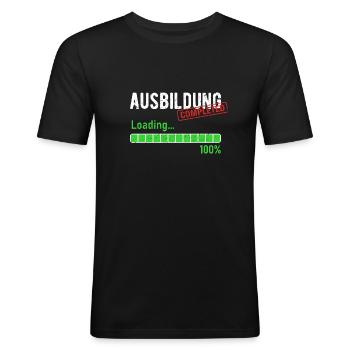 Ausbildung Bestanden Geselle Azubi Completed - Männer Slim Fit T-Shirt - Schwarz - Vorne - Nik (191cm)