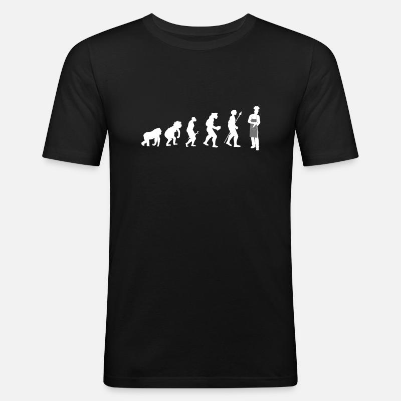 chef cook Evolution - Men's Slim Fit T-Shirt - black