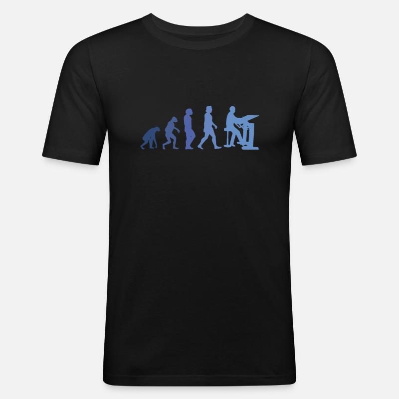 Bauzeichner Evolution Bauherr Architekt Bauleiter - Männer Slim Fit T-Shirt - Schwarz