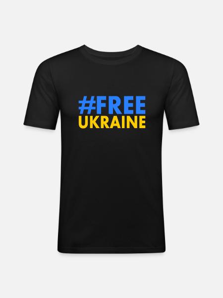 Free ukraine - Men's Slim Fit T-Shirt - black